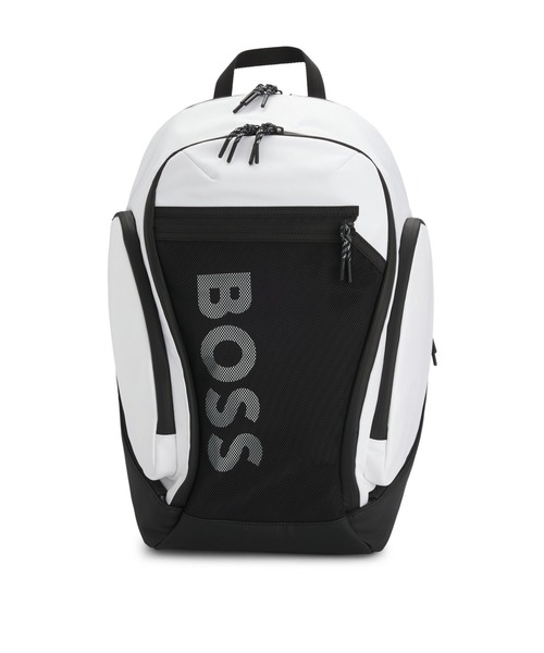 BOSS（ボス）の「ロゴバックパック メッシュ フロントポケット（バックパック/リュック・メンズ・ホワイト/ブラック・ONESIZE）」の2枚目の写真