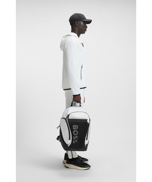 BOSS（ボス）の「ロゴバックパック メッシュ フロントポケット（バックパック/リュック・メンズ・ホワイト/ブラック・ONESIZE）」の12枚目の写真