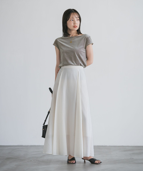 追加》シアーベロアキャップスリーブTee（Tシャツ/カットソー