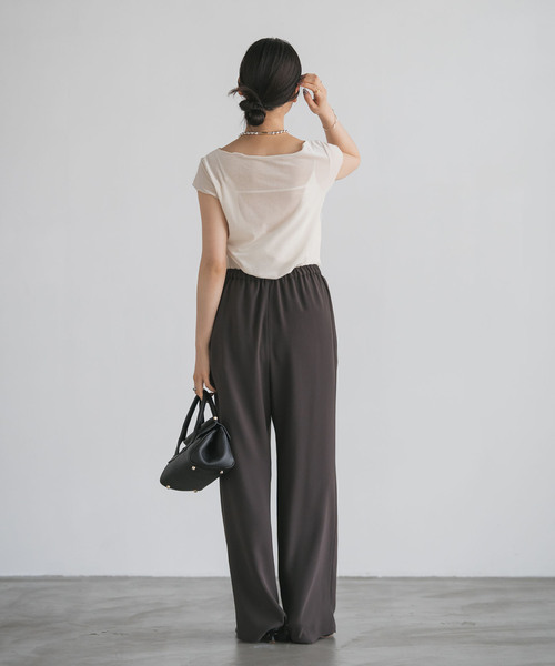 Noble(ノーブル)の「《追加》シアーベロアキャップスリーブTee(Tシャツ/カットソー・レディース・グレー/ホワイト系その他/ブラウン・FREE)」の17枚目の写真