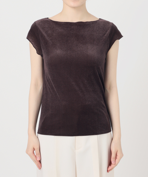 M*Ｍ様 今期/完売カラー【美品】NOBLE シアーベロアキャップスリーブTee シアーベロアキャップスリーブTee（Tシャツ／カットソー