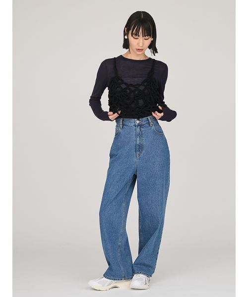 emmi(エミ)の「ルーズデニムパンツ(デニムパンツ・レディース・オフホワイト/ブルー/ブラウン・0/1)」の15枚目の写真