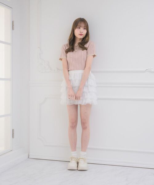 ems excite（エムズエキサイト）の「ティアードフリルSPT（その他パンツ・レディース・レオパード/ブラック/オフホワイト・FREE）」の4枚目の写真