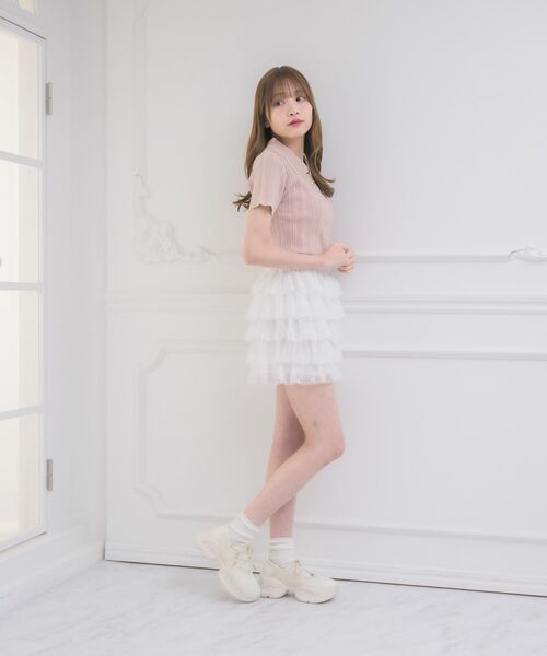 ems excite（エムズエキサイト）の「ティアードフリルSPT（その他パンツ・レディース・レオパード/ブラック/オフホワイト・FREE）」の5枚目の写真