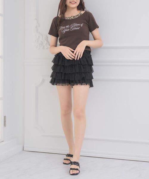 ems excite（エムズエキサイト）の「ティアードフリルSPT（その他パンツ・レディース・レオパード/ブラック/オフホワイト・FREE）」の13枚目の写真