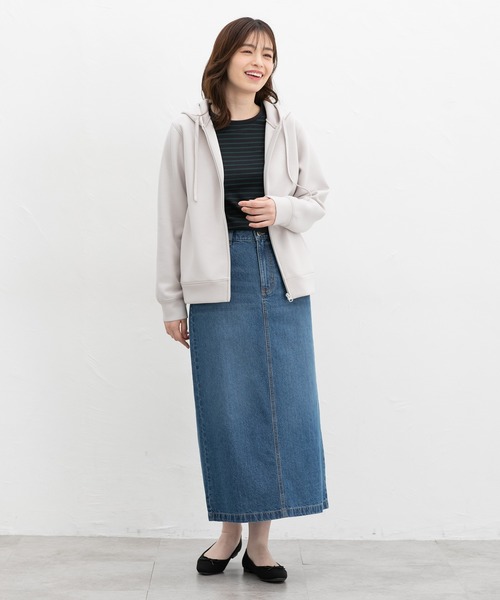 Honeys（ハニーズ）の「オーガニックボーダーＴ（Tシャツ/カットソー・レディース・ネイビー系1/ブラック×ベージュ/グレー系その他/ネイビー系2/パープル系その他・LL/L/S/M）」の9枚目の写真