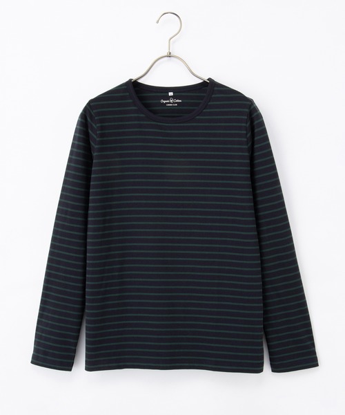 Honeys（ハニーズ）の「オーガニックボーダーＴ（Tシャツ/カットソー・レディース・ネイビー系1/ブラック×ベージュ/グレー系その他/ネイビー系2/パープル系その他・LL/L/S/M）」の19枚目の写真