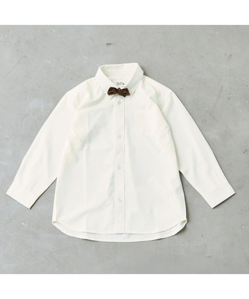Fluffy BROTHERS（フラッフィーブラザーズ）の「BOYSセットアップシャツ（シャツ/ブラウス・キッズ・ブラウン/オフホワイト・100/110/120/130/140）」の5枚目の写真