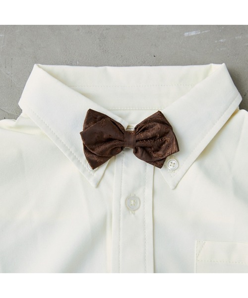 Fluffy BROTHERS（フラッフィーブラザーズ）の「BOYSセットアップシャツ（シャツ/ブラウス・キッズ・ブラウン/オフホワイト・100/110/120/130/140）」の6枚目の写真