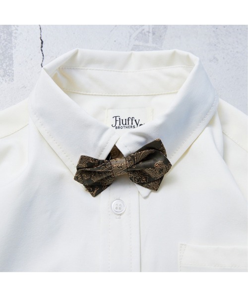 Fluffy BROTHERS（フラッフィーブラザーズ）の「BOYSセットアップシャツ（シャツ/ブラウス・キッズ・ブラウン/オフホワイト・100/110/120/130/140）」の4枚目の写真