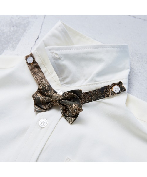 Fluffy BROTHERS（フラッフィーブラザーズ）の「BOYSセットアップシャツ（シャツ/ブラウス・キッズ・ブラウン/オフホワイト・100/110/120/130/140）」の8枚目の写真