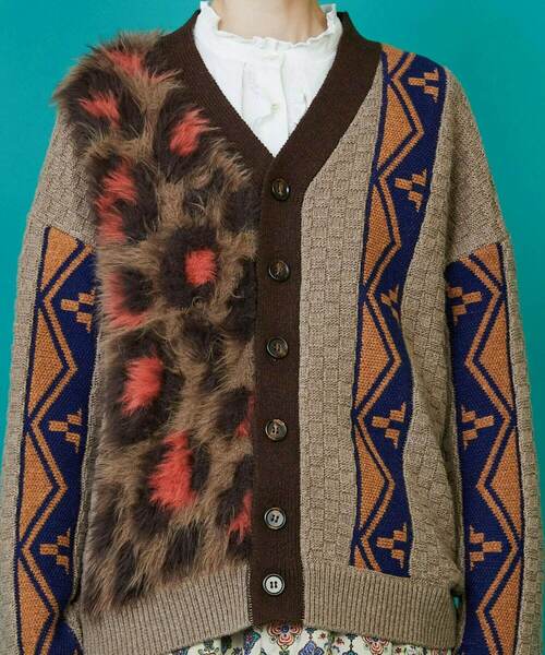 FRAPBOIS（フラボア）の「レオパーカーデ（カーディガン/ボレロ・レディース・グレー/ブラウン・2/1）」の14枚目の写真