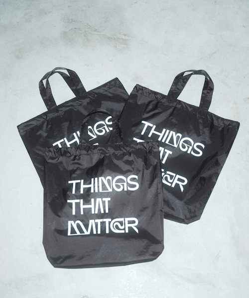 THINGS THAT MATTER(シングス ザット マター)の「TTM DRAWSTRING BAG / TTMドローストリングバッグ(エコバッグ/サブバッグ・レディース・ブラック・FREE)」の5枚目の写真