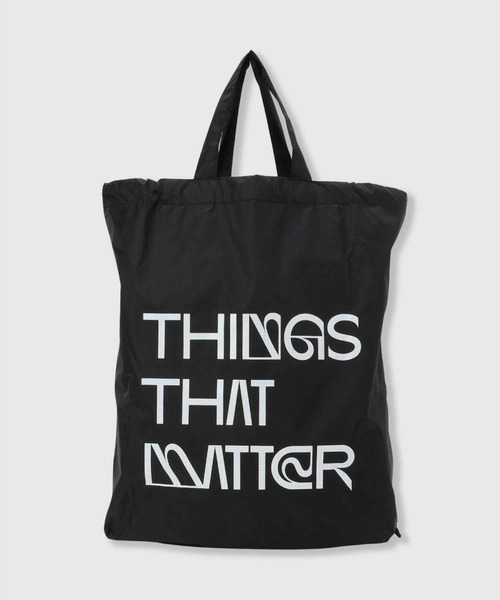 THINGS THAT MATTER(シングス ザット マター)の「TTM DRAWSTRING BAG / TTMドローストリングバッグ(エコバッグ/サブバッグ・レディース・ブラック・FREE)」の7枚目の写真