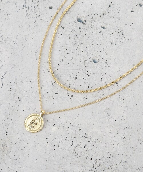 THE SHOP TK （ザ ショップ ティーケー ）の「コインチェーン2WAYショートネックレス（ネックレス・レディース・ゴールド/シルバー・00）」の2枚目の写真