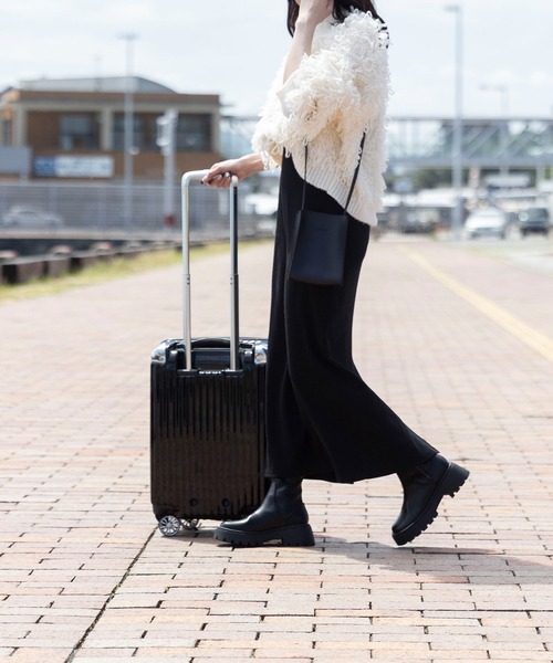 welleg（ウェレッグ）の「厚底 ストレッチ ショートブーツ（ブーツ・レディース・ブラック/ダークブラウン/アイボリー・M/L/LL/S）」の16枚目の写真