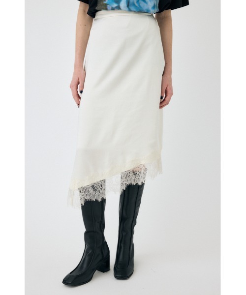 MOUSSY（マウジー）の「LACE TRIM SLIP スカート（スカート・レディース・オフホワイト/ブラック・FREE）」の2枚目の写真