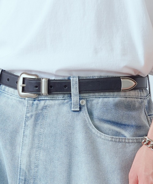 Wrangler（ラングラー）の「【Wrangler】WEATERN BELT 105cm（ベルト・メンズ・ブラック/キャメル・FREE）」の4枚目の写真