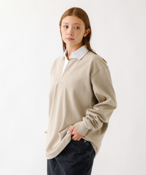 Barbarian(バーバリアン)の「【BARBARRIAN / バーバリアン】12oz HEAVY WEIGHT/ポロシャツ/ラガーシャツ/ユニセックス【WEB限定】(ポロシャツ・メンズ・ベージュ・S/M/L/XL)」の4枚目の写真