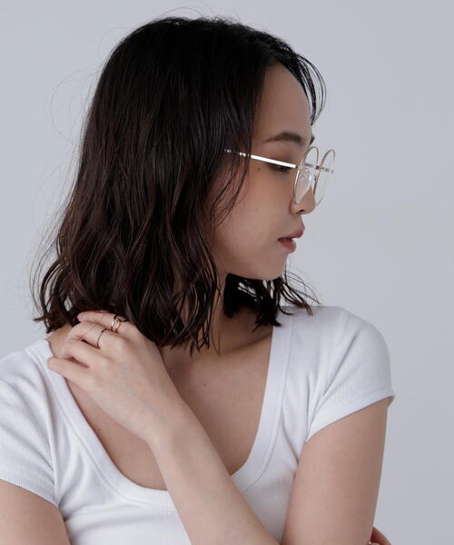 FREE'S MART（フリーズマート）の「ラウンドサングラス（サングラス・レディース・ホワイト/ブラウン・ﾌﾘ-）」の9枚目の写真