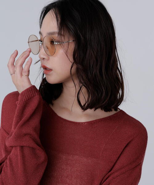 FREE'S MART（フリーズマート）の「ラウンドサングラス（サングラス・レディース・ホワイト/ブラウン・ﾌﾘ-）」の10枚目の写真