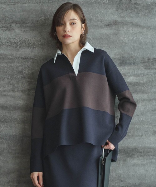 シンセティックダブルフェイス ラガーニットプルオーバー（ニット