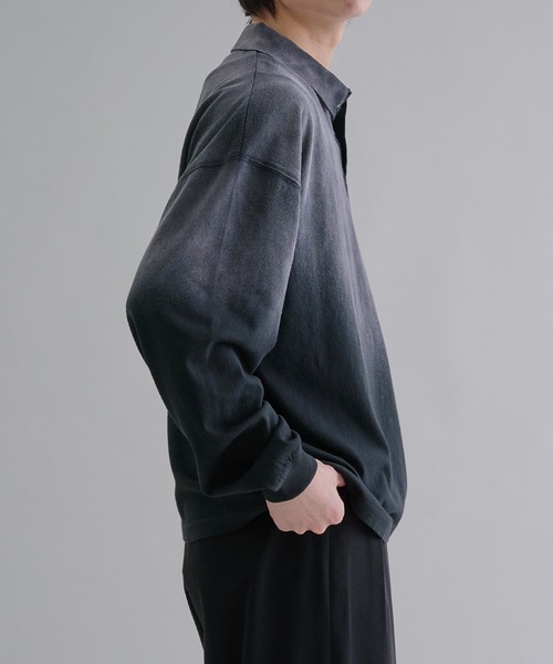 epnok（エプノック）の「フェードカラールーズポロシャツ（ポロシャツ・メンズ・ブラック/グレイッシュブルー/ブラック系・SMALL/MEDIUM/LARGE）」の6枚目の写真