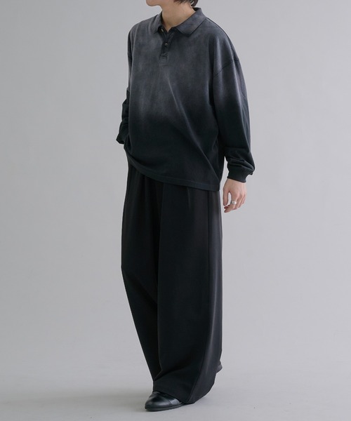 epnok（エプノック）の「フェードカラールーズポロシャツ（ポロシャツ・メンズ・ブラック/グレイッシュブルー/ブラック系・SMALL/MEDIUM/LARGE）」の10枚目の写真