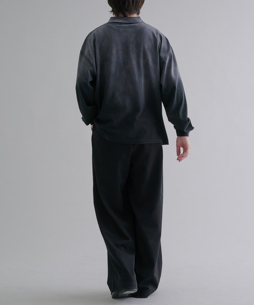 epnok（エプノック）の「フェードカラールーズポロシャツ（ポロシャツ・メンズ・ブラック/グレイッシュブルー/ブラック系・SMALL/MEDIUM/LARGE）」の11枚目の写真