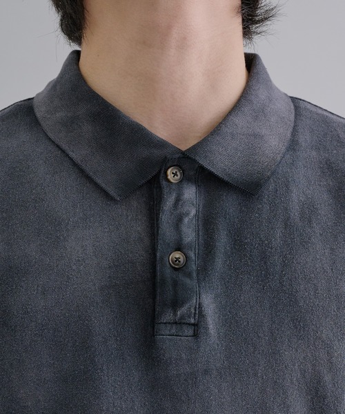 epnok（エプノック）の「フェードカラールーズポロシャツ（ポロシャツ・メンズ・ブラック/グレイッシュブルー/ブラック系・SMALL/MEDIUM/LARGE）」の14枚目の写真