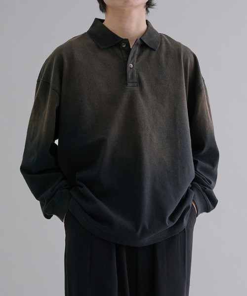 epnok（エプノック）の「フェードカラールーズポロシャツ（ポロシャツ・メンズ・ブラック/グレイッシュブルー/ブラック系・SMALL/MEDIUM/LARGE）」の16枚目の写真