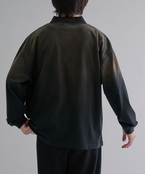 epnok（エプノック）の「フェードカラールーズポロシャツ（ポロシャツ・メンズ・ブラック/グレイッシュブルー/ブラック系・SMALL/MEDIUM/LARGE）」の19枚目の写真