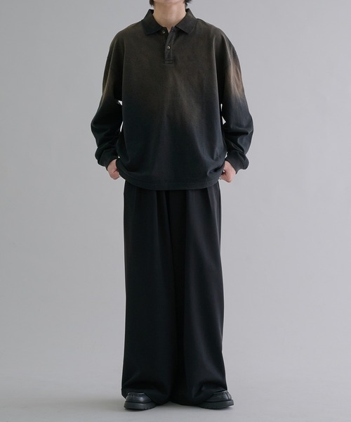 epnok（エプノック）の「フェードカラールーズポロシャツ（ポロシャツ・メンズ・ブラック/グレイッシュブルー/ブラック系・SMALL/MEDIUM/LARGE）」の21枚目の写真