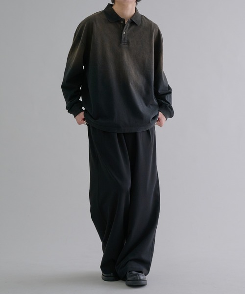 epnok（エプノック）の「フェードカラールーズポロシャツ（ポロシャツ・メンズ・ブラック/グレイッシュブルー/ブラック系・SMALL/MEDIUM/LARGE）」の22枚目の写真