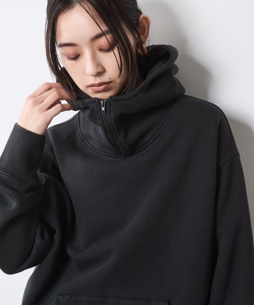 綿100％ピグメント染裏起毛フーディ＜大きいサイズ有＞シックスタイル