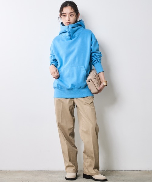 セール】綿100％ピグメント染裏起毛フーディ＜大きいサイズ有＞シック