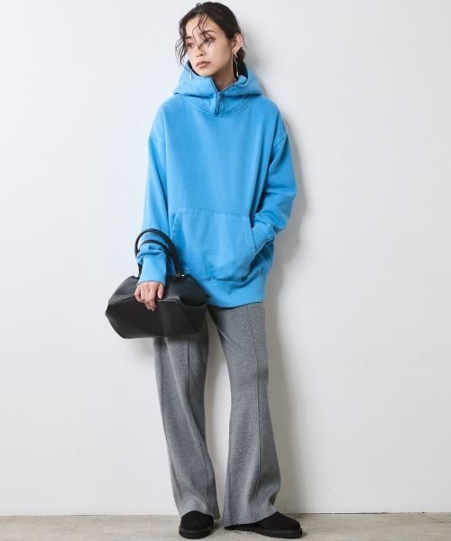 綿100％ピグメント染裏起毛フーディ＜大きいサイズ有＞シックスタイル