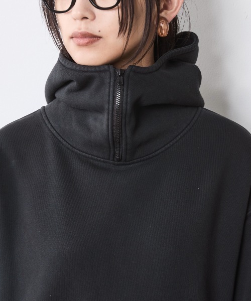 CHIC STYLE（シックスタイル）の「綿100％ピグメント染裏起毛フーディ＜大きいサイズ有＞シックスタイル（パーカー・レディース・ブルー/スミクロ・5L/4L/3L/LL/L/M）」の7枚目の写真