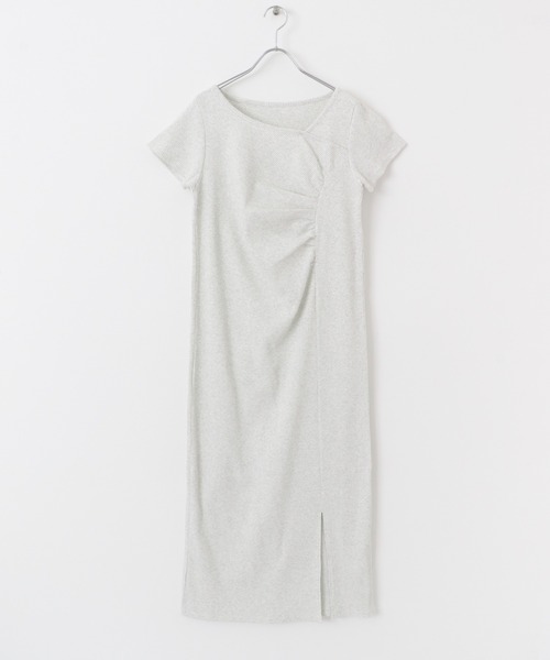 SENSE OF PLACE by URBAN RESEARCH（センスオブプレイスバイアーバンリサーチ）の「アシメネックリブワンピース（ワンピース・レディース・ベージュ/チャコールグレー/キャメル・S/ONE）」の9枚目の写真