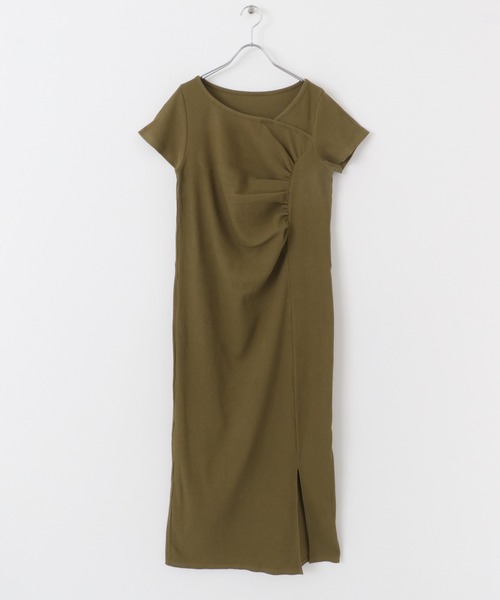 SENSE OF PLACE by URBAN RESEARCH（センスオブプレイスバイアーバンリサーチ）の「アシメネックリブワンピース（ワンピース・レディース・ベージュ/チャコールグレー/キャメル・S/ONE）」の10枚目の写真