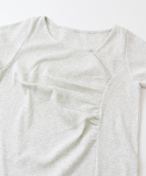 SENSE OF PLACE by URBAN RESEARCH（センスオブプレイスバイアーバンリサーチ）の「アシメネックリブワンピース（ワンピース・レディース・ベージュ/チャコールグレー/キャメル・S/ONE）」の5枚目の写真