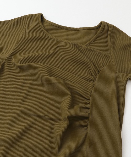 SENSE OF PLACE by URBAN RESEARCH（センスオブプレイスバイアーバンリサーチ）の「アシメネックリブワンピース（ワンピース・レディース・ベージュ/チャコールグレー/キャメル・S/ONE）」の6枚目の写真