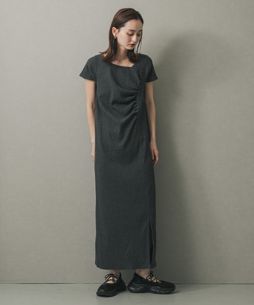 SENSE OF PLACE by URBAN RESEARCH（センスオブプレイスバイアーバンリサーチ）の「アシメネックリブワンピース（ワンピース・レディース・ベージュ/チャコールグレー/キャメル・S/ONE）」の20枚目の写真