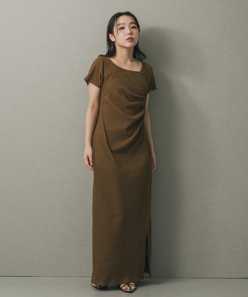 SENSE OF PLACE by URBAN RESEARCH（センスオブプレイスバイアーバンリサーチ）の「アシメネックリブワンピース（ワンピース・レディース・ベージュ/チャコールグレー/キャメル・S/ONE）」の17枚目の写真