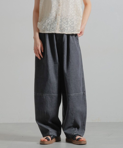 studio CLIP（スタディオクリップ）の「バレルデニムパンツ[プチ・プラスサイズあり]《CLIP denim》（デニムパンツ・レディース・ブルー/ブラウン/ブラック・LARGE/ﾌﾘｰ(L)/PF/MEDIUM）」の6枚目の写真