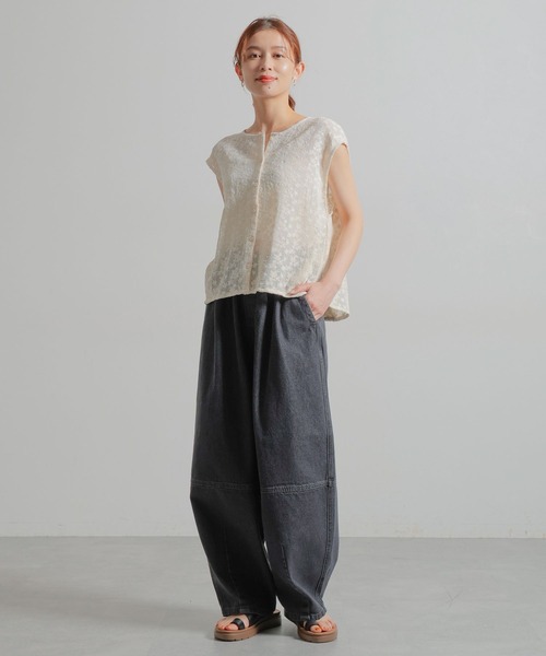 studio CLIP（スタディオクリップ）の「バレルデニムパンツ[プチ・プラスサイズあり]《CLIP denim》（デニムパンツ・レディース・ブルー/ブラウン/ブラック・LARGE/ﾌﾘｰ(L)/PF/MEDIUM）」の7枚目の写真