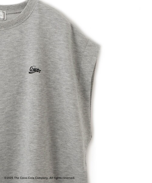 Coca Cola（コカコーラ）の「【Coca-Cola】【汗染み加工・セットアップ対応】ラメ入りミニ裏毛フレンチスリーブTシャツ（Tシャツ/カットソー・レディース・ライトグレー/チャコールグレー/グレー系その他・L/M）」の13枚目の写真