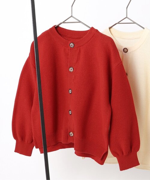 BREEZE（ブリーズ）の「【ジュニア対応】ニットカーディガン（カーディガン/ボレロ・キッズ・レッド/オフホワイト/ネイビー・90/100/110/120/80/130/140）」の3枚目の写真