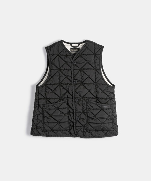 LAVENHAM(ラベンハム)の「Black Edition Washed Button Front Thornham Womens / ブラック エディション ウォッシュド ボタンフロント ソーンハム ウィメンズ(ベスト・レディース・オフホワイト/ダークブラック・10/8/6)」の2枚目の写真