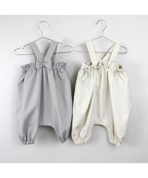 maarook(マルーク)の「杢ツイルリボンbabyロンパース(ロンパース・キッズ・グレー/オートミール・80cm/70cm)」の4枚目の写真